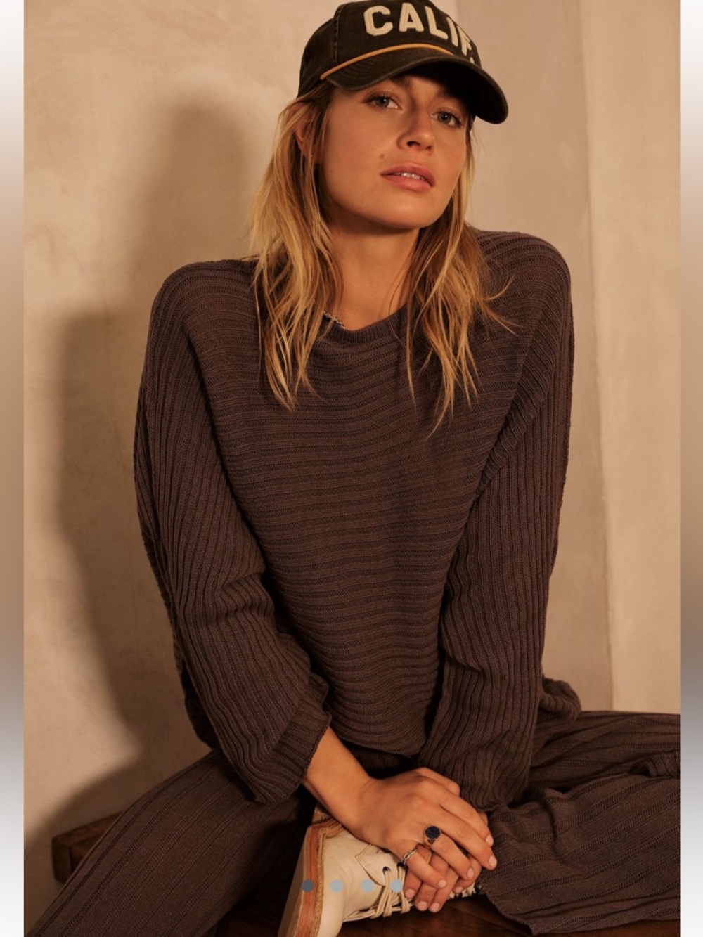 NWOT Free People Beach Imogene Sweater Morning Fog Combo Size M